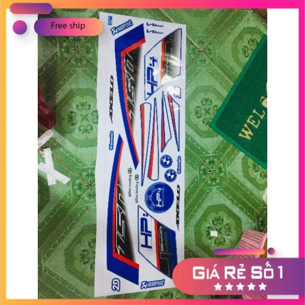 FREE SHIP + QUÀ TẶNG Tem rời Axelo HP4 dán xe trắng xanh