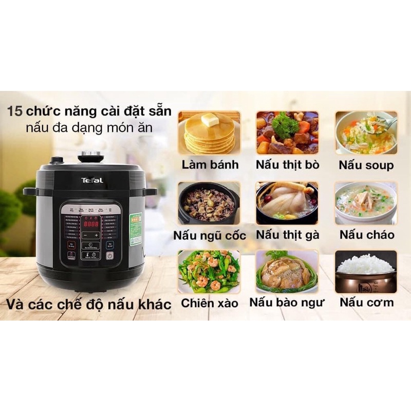 Nồi áp suất điện Tefal CY601868 6 lít - bảo hành chính hãng 24 tháng