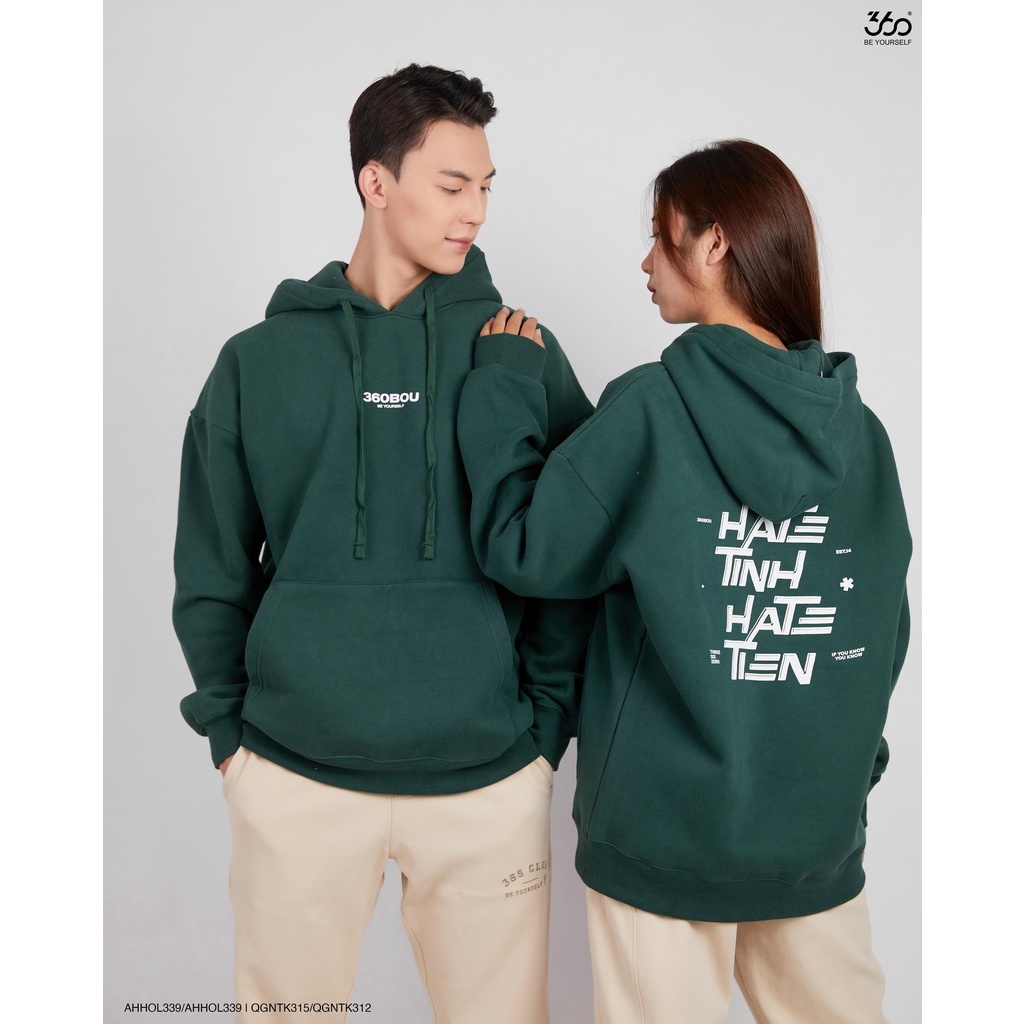 Áo hoodie nam có túi thương hiệu 360 Boutique chất liệu nỉ bông dày dặn - AHHOL339