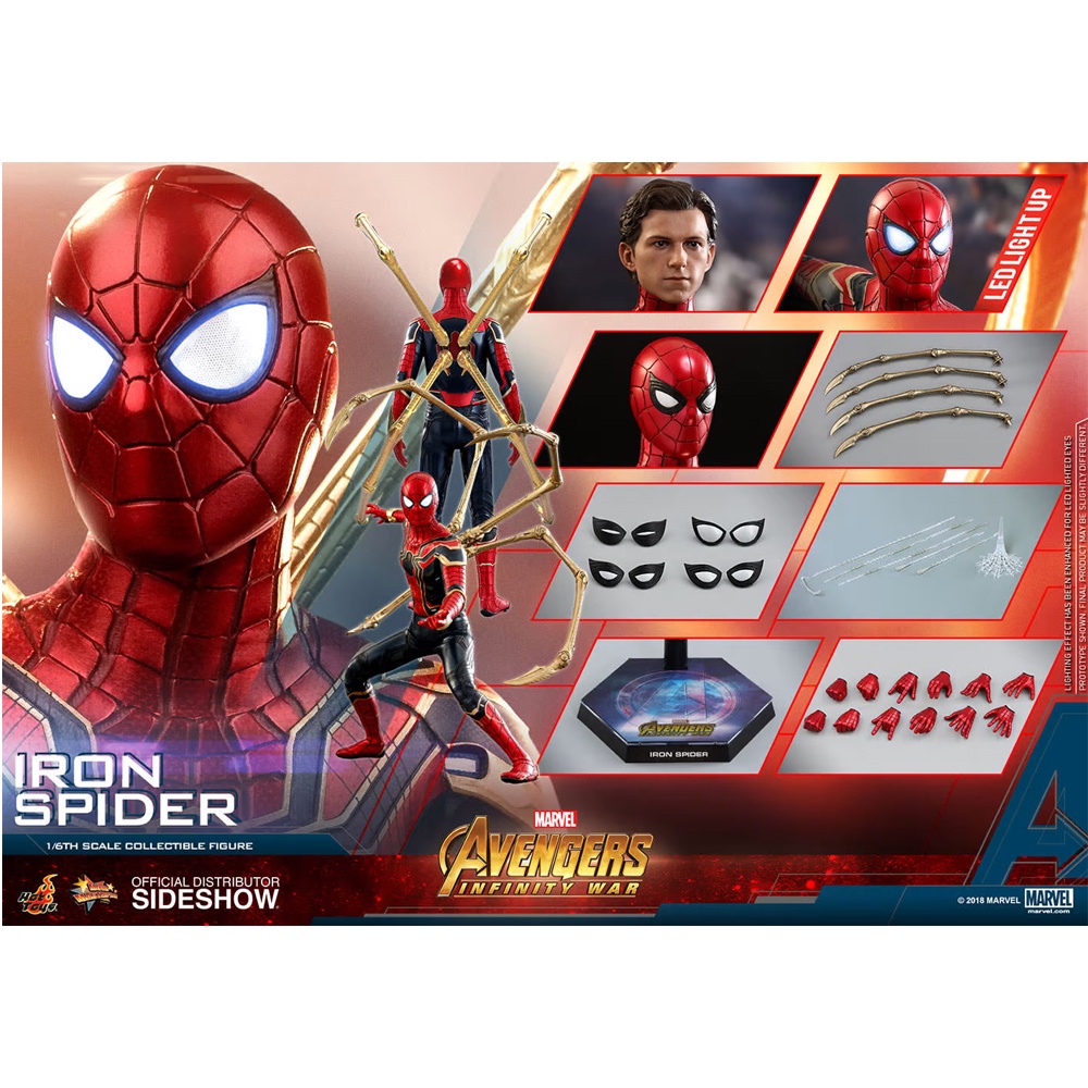 (Hàng oder) Mô Hình Chính Hãng Hot Toys MMS482 Iron Spider Man Infinity War 1/6