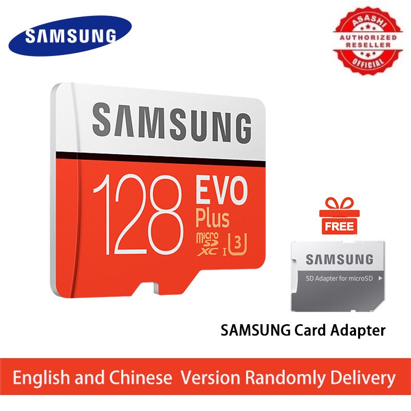 SAMSUNG Thẻ Nhớ Micro SD 512GB 256GB 32GB 64GB 128GB SDHC SDXC Grade EVO + Class 10 C10 UHS TF Mới