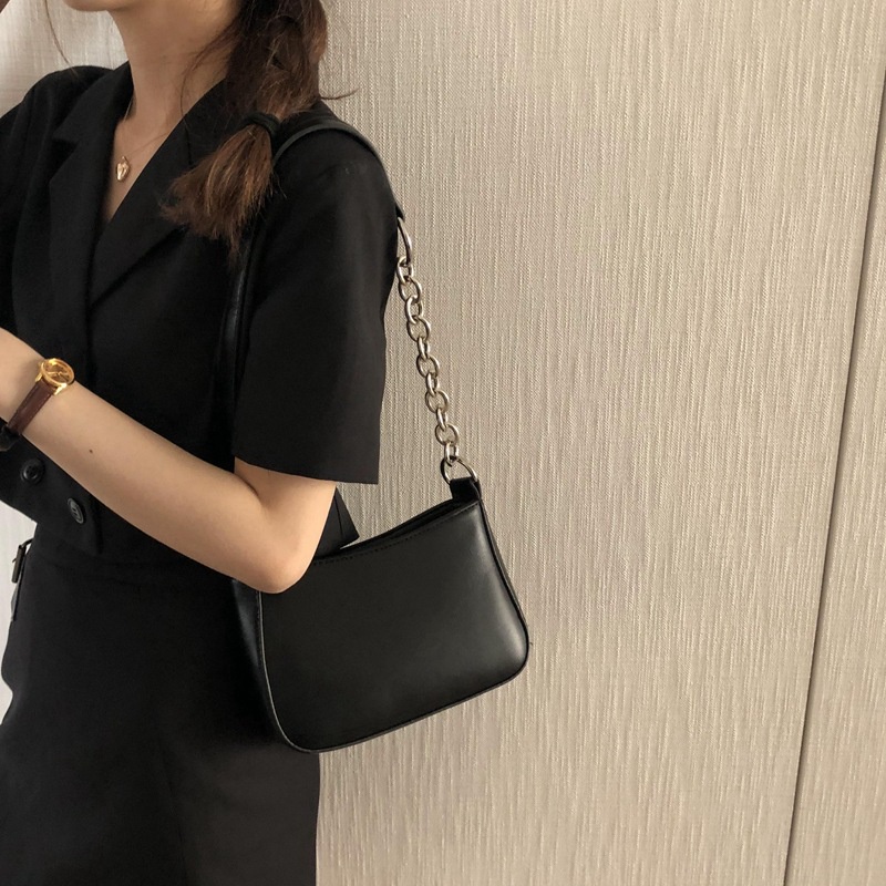 Túi Xách Da PU Phối Dây Xích Phong Cách Âu Mỹ