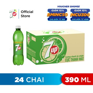 HCM - FREESHIP]  Thùng 24 Chai Nước Ngọt Có Gaz 7Up (390ml/chai