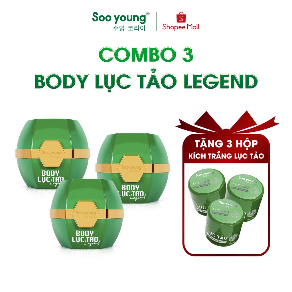 Combo 3 Kem Body Lục Tảo Legend Sooyoung Chăm Sóc Da 250g