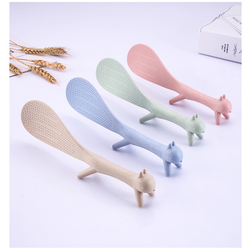 Vá múc cơm/muỗng xới cơm lúa mạch hình chú sóc xinh xắn dễ thương chống dính tốt, cứng cáp, chịu nhiệt cao khogiasi.247