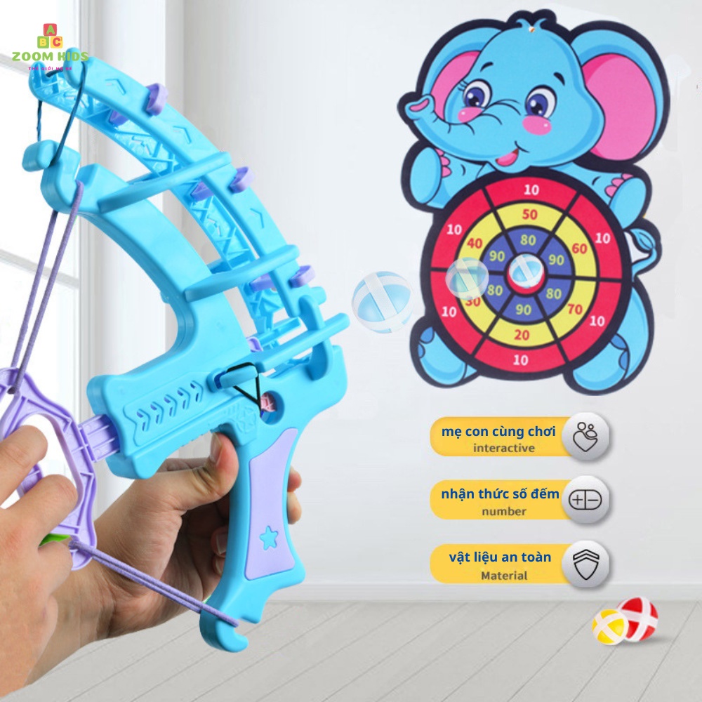 Đồ Chơi Phi Tiêu - Bóng Dính Cho Bé, Trò Chơi Ném Bóng Gai Tự Dính Hình Thú Cưng Treo Tường Zoomkids
