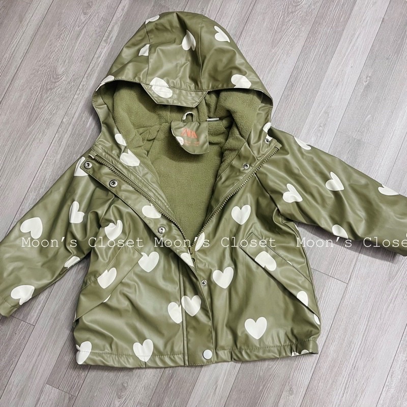 XD- Áo khoác raincoat lót nỉ ấm size 9/12m-4/5y