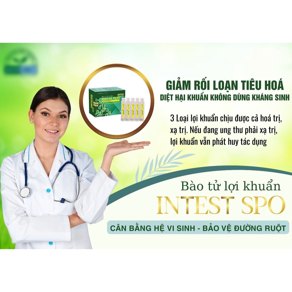 Intest Spo NSG Bào Tử Lợi Khuẩn có 3 tỷ lợi khuẩn cân bằng hệ vi sinh đường ruột tăng sức đề kháng tự nhiên BT01