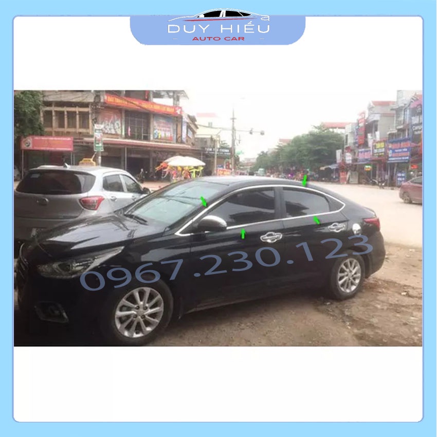 Nẹp chân và viền cong kính Huyndai Accent 2018-2020 bộ full