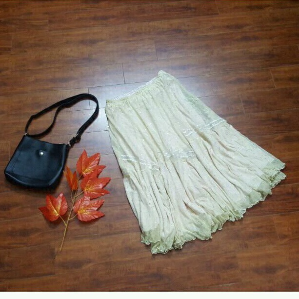 CHÂN VÁY THUN LƯỚI MIDI
