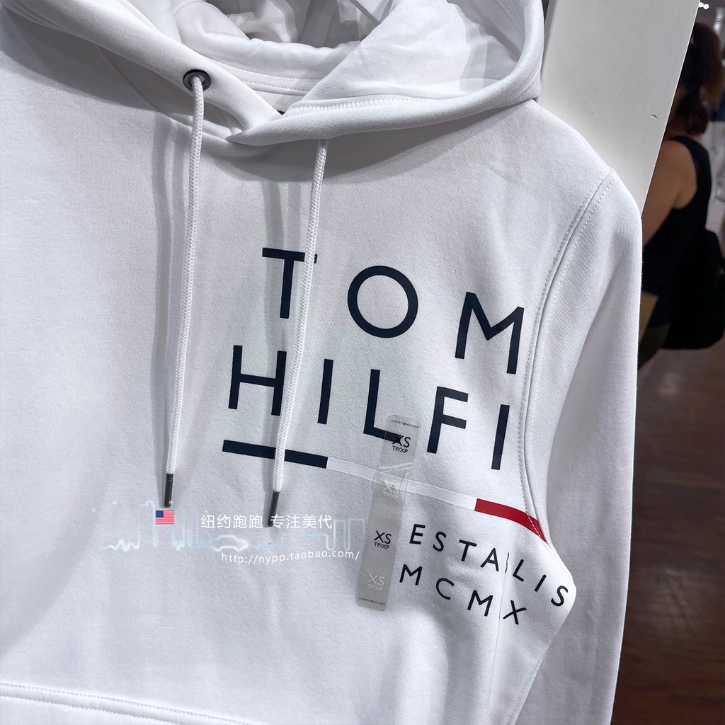 Plush tomy men's letter logo áo khoác thường