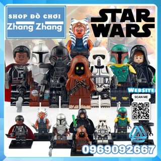 Đồ chơi Xếp hình Mô hình Ahsoka Dark Trooper - Mandalorian - Moff - Boba Fett - Luke Skywalker - Jawa Minifigures WM6121