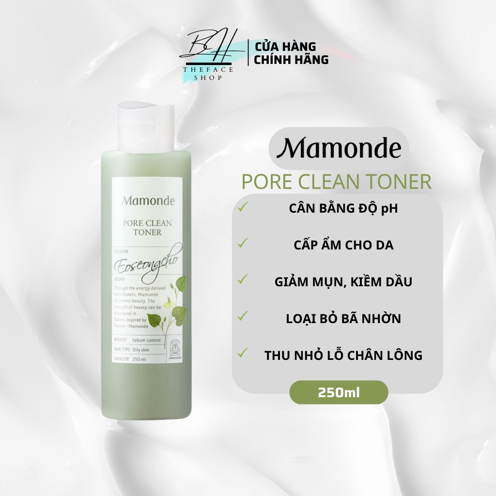 Nước hoa hồng diếp cá Mamonde Toner cấp ẩm kiềm dầu 250ml