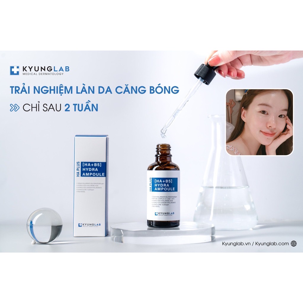 Serum HA B5 KyungLab Hydra Ampoule cấp ẩm cấp nước căng bóng sáng da 50ml