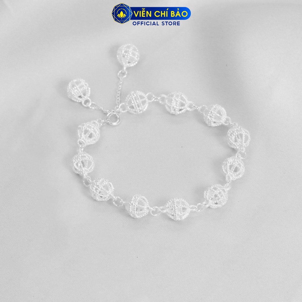 Lắc tay bạc nữ họa tiết đốt tròn chất liệu bạc 925 thời trang phụ kiện trang sức nữ thương hiệu Viễn Chí Bảo L400601