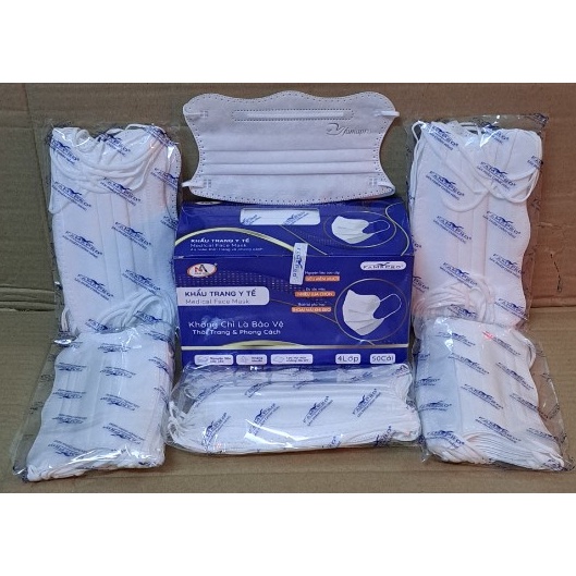 Khẩu Trang Y Tế Hình Cua ,4 Lớp,Giấy Kháng Khuẩn,FamaPro  - Hộp 50 cái
