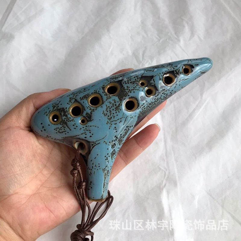 1 Kèn Ocarina Kiln 12 Lỗ Thay Đổi Màu Sắc Phong Cách Dân Tộc Màu Ngẫu nhiên