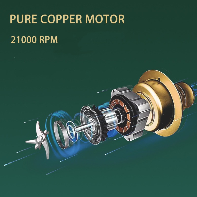 Máy Xay Sinh Tố Mini 8 Lưỡi Dao Bằng Nhựa Dày Dặn Đa Năng Kèm Sạc USB Tiện Dụng