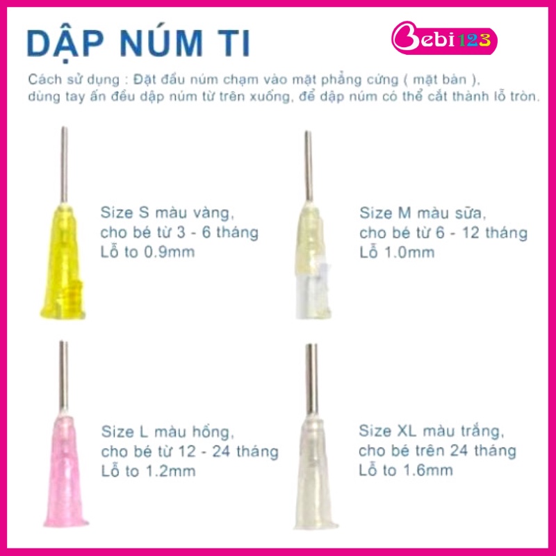 Đồ dùng Đục Lỗ Núm Ty, Dập Lỗ nhiều size núm cho bé