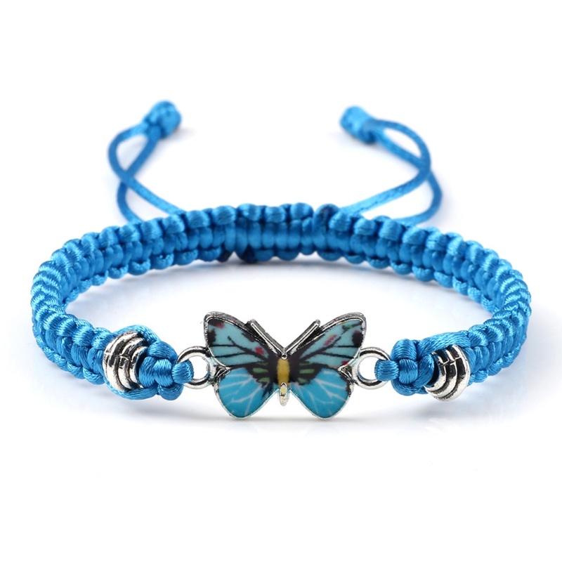 Vòng Tay Dây Bện Mặt Hình Bướm Handmade Có Thể Điều Chỉnh Dành Cho Cặp Đôi