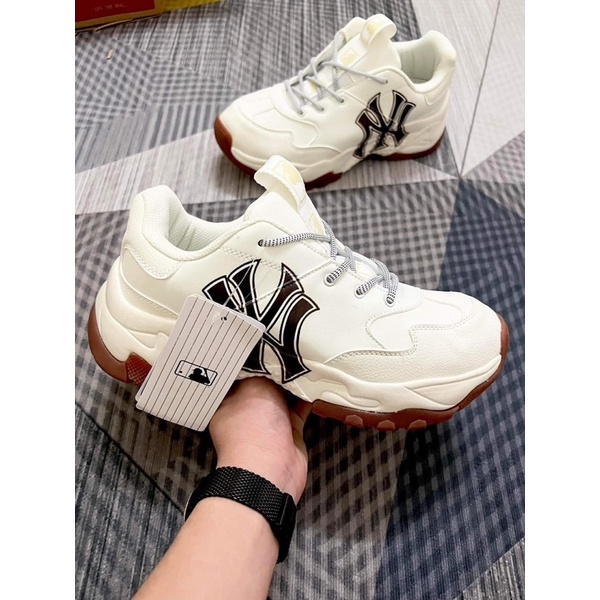 Giày Độn Đế MLB ny chữ đen Hot trend nam nữ thể thao sneaker tăng chiều cao đế cao 5 phân