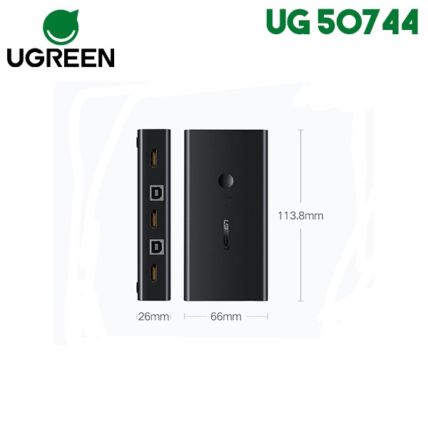 Bộ chuyển KVM Switch 2 vào 1 ra Ugreen 50744 chuẩn HDMI - Hàng chính hãng
