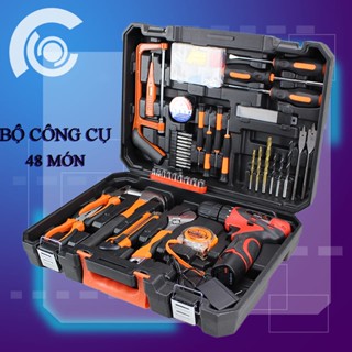 Bộ Máy Khoan Vít Bộ Đồ Nghề Đa Năng, Hộp Dụng Cụ Sửa Chữa Đa Năng 48 Chi Tiếp - Máy Khoan Vít Cờ lê mỏ lết Kìm Cưa