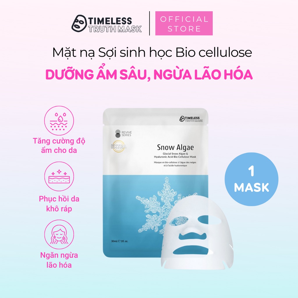 Mặt Nạ Sợi Xơ Sinh Học Tảo tuyết Chống Lão Hóa Timeless Truth Mask - Glacial & Axit Hyaluronic (30ml/miếng)