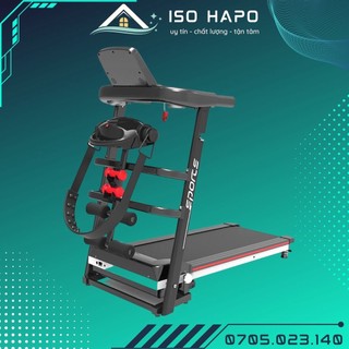 Máy chạy bộ đa năng A7S công suất 2HP, Máy tập thể dục chạy bộ tại nhà kèm máy rung massage và tạ tay tập bụng