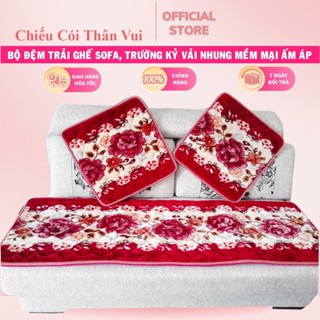 Bộ Thảm Ghế Nỉ Nhung - Thảm Ghế 2 ngắn 1 dài  Kích Thước 1m7x50cm