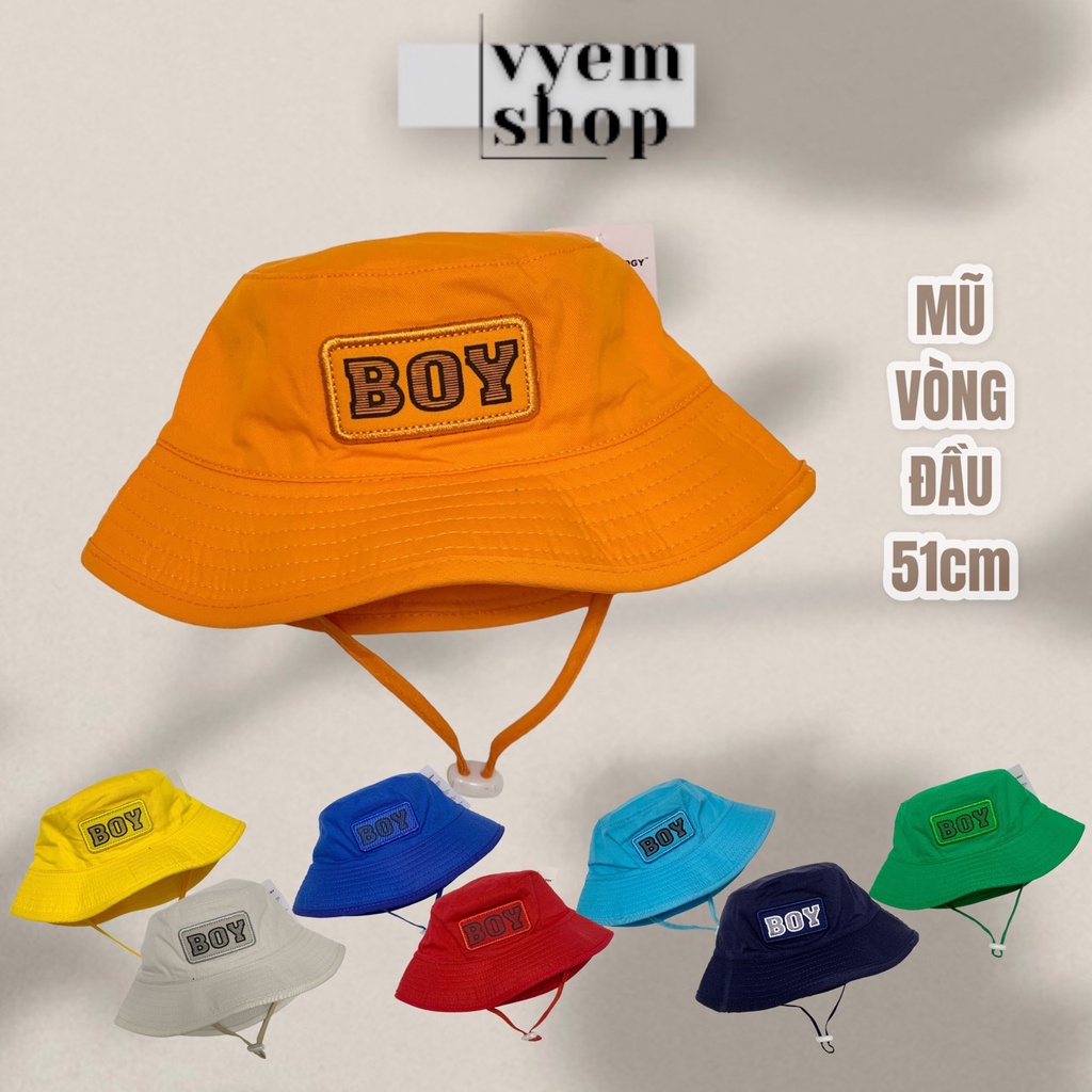 Mua Mũ bucket tai bèo vành cho bé từ 2-5 tuổi, BO TRUNG THÊU CHỮ BOY ...
