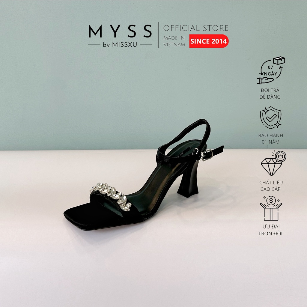Giày sandal quai ngang đính đá 7 cm thời trang MYSS - SD174