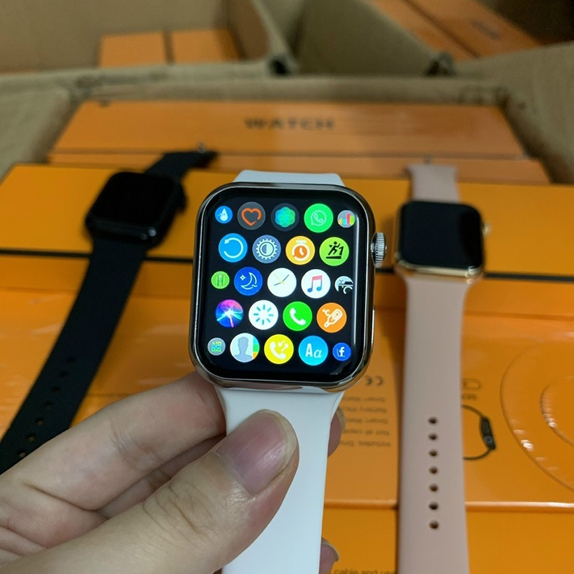 Đồng Hồ Thông Minh LOGO TÁO Seri 8 Full Thông Báo / Smart Watch Hermes Khung Thép / Màn Hình Tràn Viền Siêu Mượt
