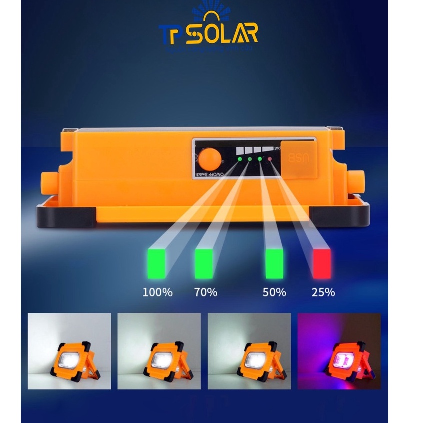 Đèn Năng Lượng Mặt Trời Cầm Tay TPSolar TP-X150 Công Suất 150W 4 Chế Độ Sáng