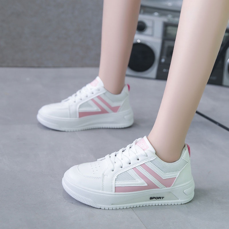 Giày Thể Thao Đế Dày Họa Tiết Kẻ Sọc Thời Trang Hàn Quốc Cho Nữ