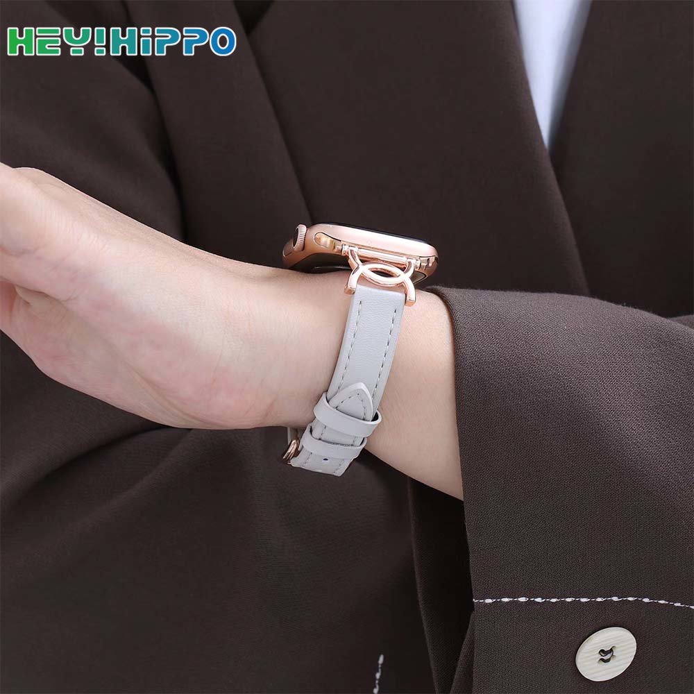 Dây Đeo Bằng Da Có Khóa Thời Trang Cho Đồng Hồ Thông Minh iwatch 49 / 45 / 44 / 42 / 41 / 40 / 38mm 8 / 7 / 6 / 42 / 41 / 40 /