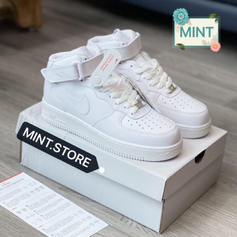 Giày thể thao sneaker trắng full cao cổ cao cấp