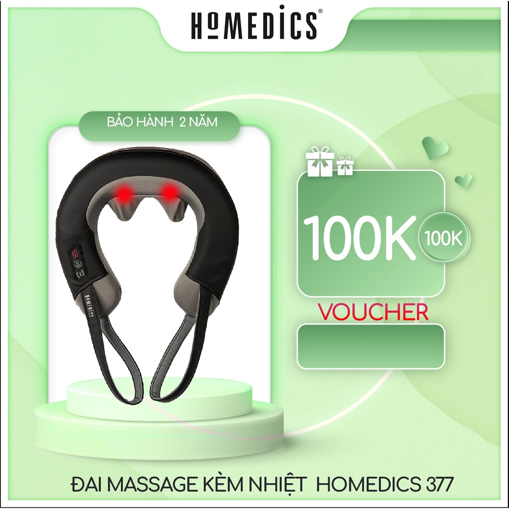 Đai massage cổ vai gáy Shiatsu kèm nhiệt hồng ngoại HoMedics NMS-377 nhập khẩu chính hãng