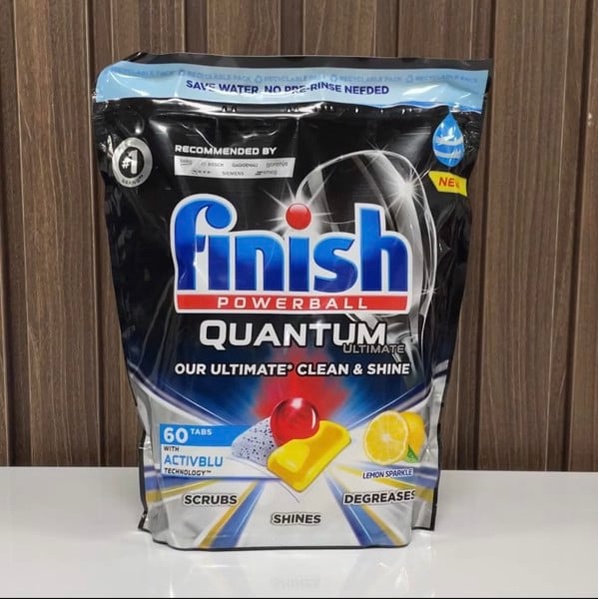 Viên rửa bát Finish Quantum Ultimate 100 viên hương chanh - Nhập Khẩu Chính Hãng