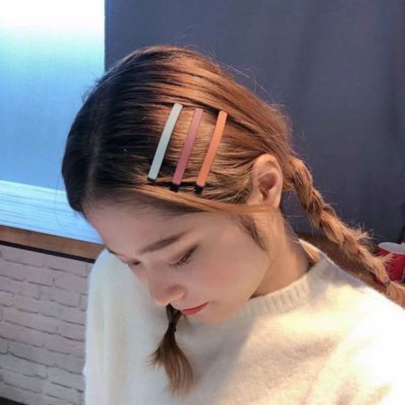 Kẹp Tóc Mỏ Vịt Một Cánh / Kẹp Tóc Nhám Đơn Giản Màu Sắc Morandi Giản Dị Dành Cho Bạn Nữ