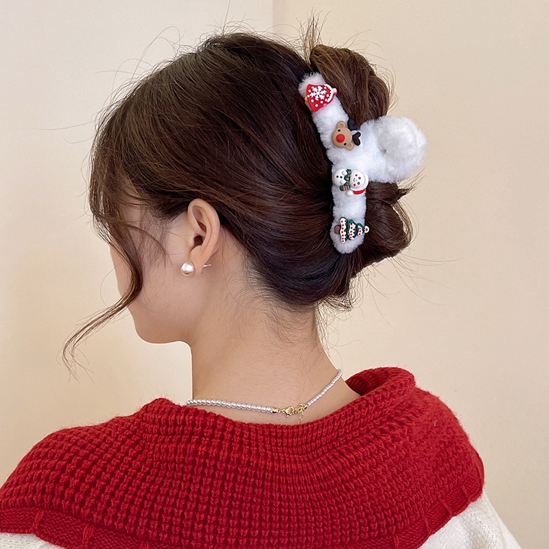 Kẹp Tóc Hình Tuần Lộc Hoạt Hình Dễ Thương Thời Trang Thu Đông