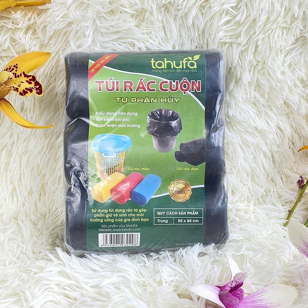 [HCM] Túi rác cuộn tự phân huỷ TAHUFA (túi 3cuộn/1kg)