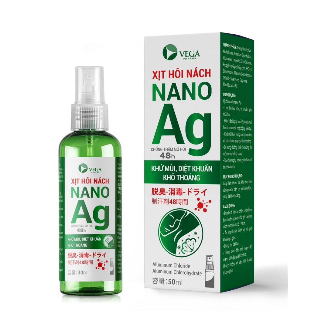 Xịt hôi nách nano AG Xịt Khử Mùi Hôi Nách Hôi Chân khử mùi diệt khuẩn khô thoáng