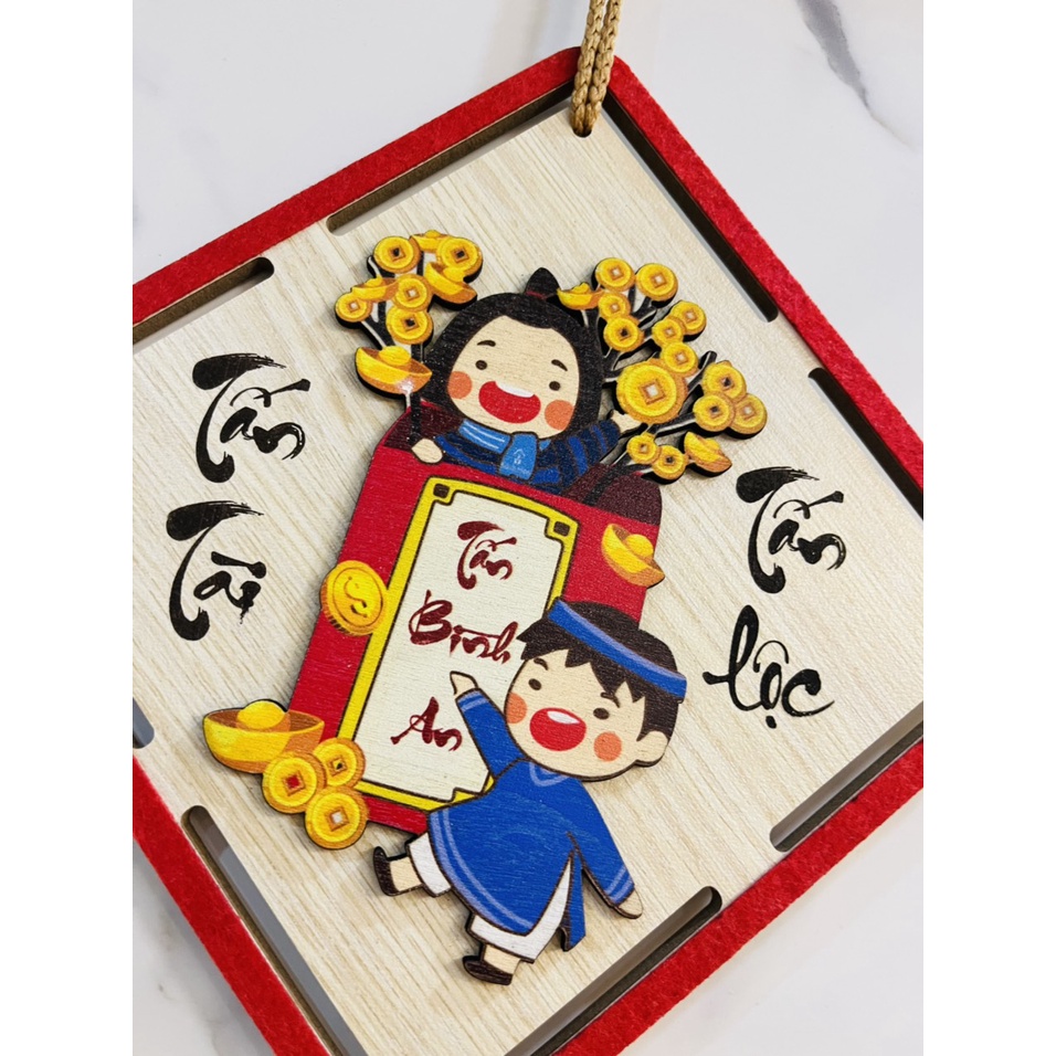 Bảng gỗ xinh xắn trang trí tết, bảng gỗ decor trang trí treo tường