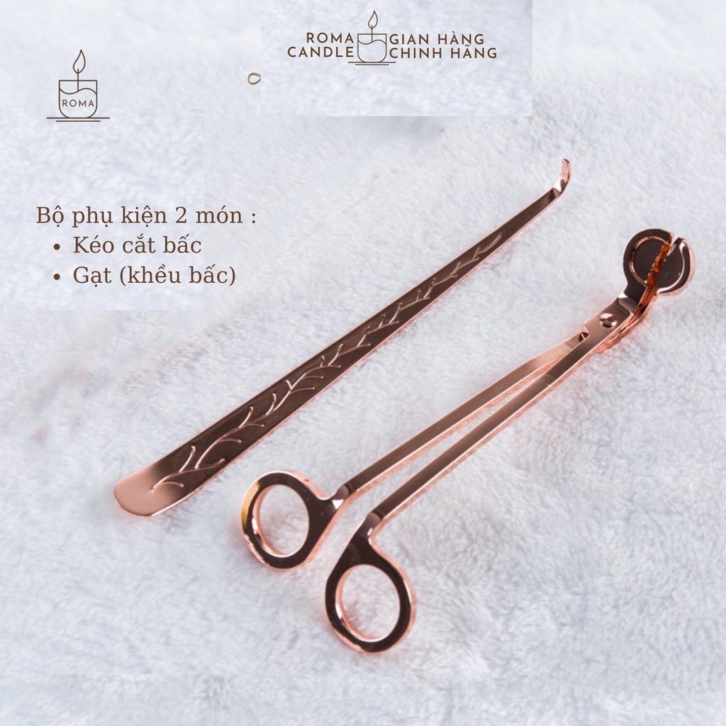 Bộ 2 Món Chăm Sóc Nến Kéo, Khều (Gạt) Bấc - Phụ Kiện Đốt Nến Thơm Sạc USB