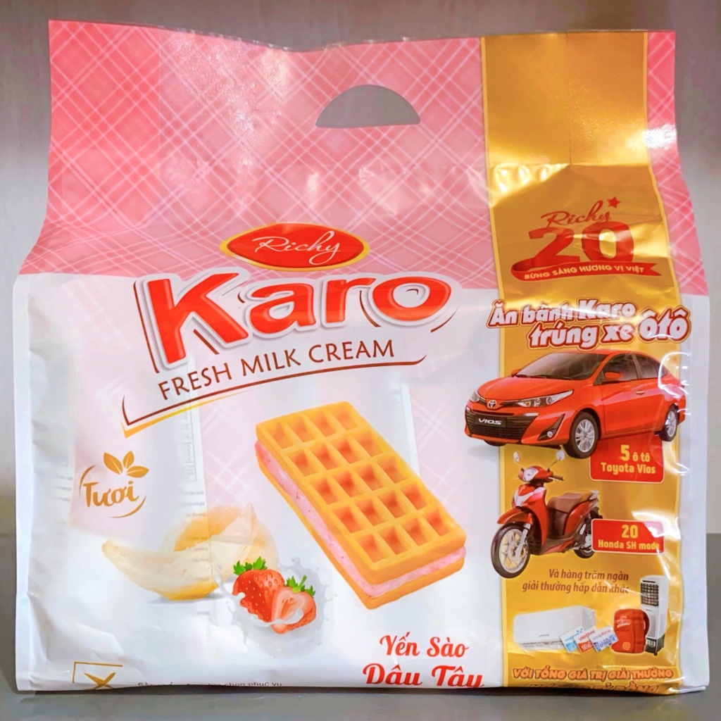 Bánh Karo Trứng Tươi Chà Bông Sợi Gà Bịch 6 Chiếc 156g