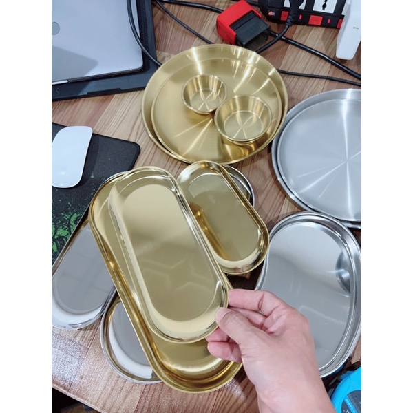 Dụng Cụ Spa Inox Mạ Vàng: Bát Spa Inox, Khay Inox Mạ Vàng sang chảnh