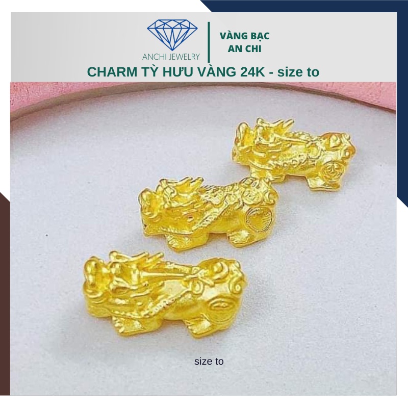 Charm tỳ hưu / mèo thần tài / hoa sen / hồ ly công nghệ 24k và 10k. Có giấy đảm bảo của tiệm Anchi jewelry