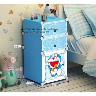 Tủ nhựa ghép đầu giường 3 tầng Doremon