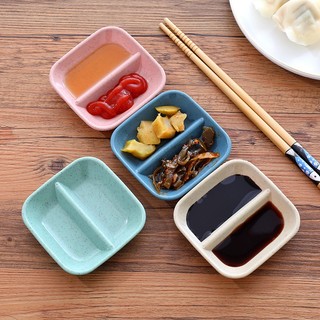 Đĩa đựng gia vị 2 ngăn,chén bát nhỏ đựng nước mắm, nước chấm j016